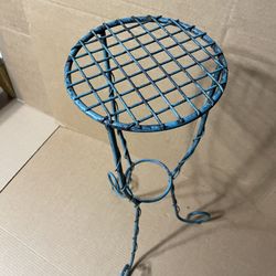 Vintage Oxidized Wrought Iron Plant Stand 
