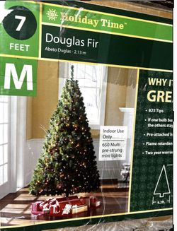 7 Feet Douglas Fur Christmas Tree With Lights Selling Together With Light Poles
