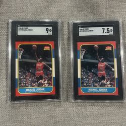1986 Fleer Michael Jordan Rookies ( 2) SGC 9 And SGC 7.5 