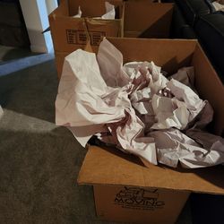 Moving Boxes W/ Packing Paper