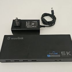 Wavlink WL-UG69DK1 USB-C 5K Dual 4K Display Docking Station w/ Power Supply