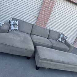 really nice couch and storage ottoman 