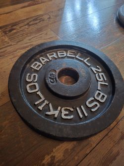 York Barbell 25 lb Cast Iron Weight Plate Standard 1" Hole