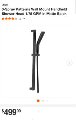 3-Spray Patterns Wall Mount Handheld Shower Head 1.75 GPM in Matte Black