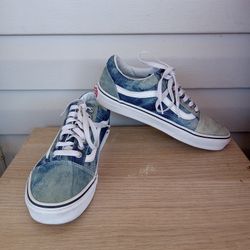 Vans Off the Wall Acid Washed Denim Low Top Skate Sneaker unisex