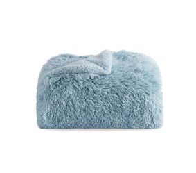 Bedsure Fuzzy Faux Fur Blanket Blue Twin size