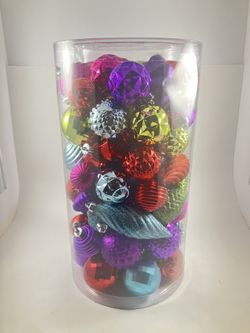 NEW 80-Piece Shatterproof Christmas Ornaments – Bright Rainbow Colors $22