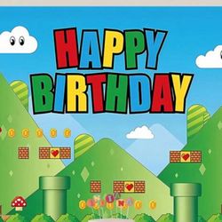 Happy Birthday Mario Back Drop