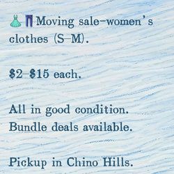 Moving sale – women’s clothes (S–M)