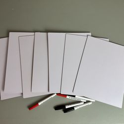 7 new double sided dry erase boards with 5 dry erase markers