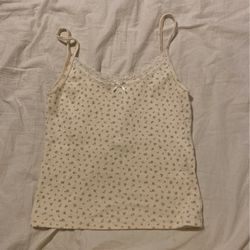 Brandy Melville Cropped Cami M All Cotton Pointelle