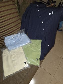 4 NEW Under Armor Short Sleeve Dress Shirts