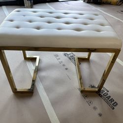 Gold Side Chairs w/White Leather