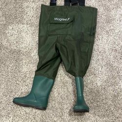 MAGREEL Kids Chest Waders & Boots Waterproof Nylon Fishing & Hunting Size 26