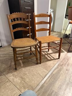 Antique canned chairs