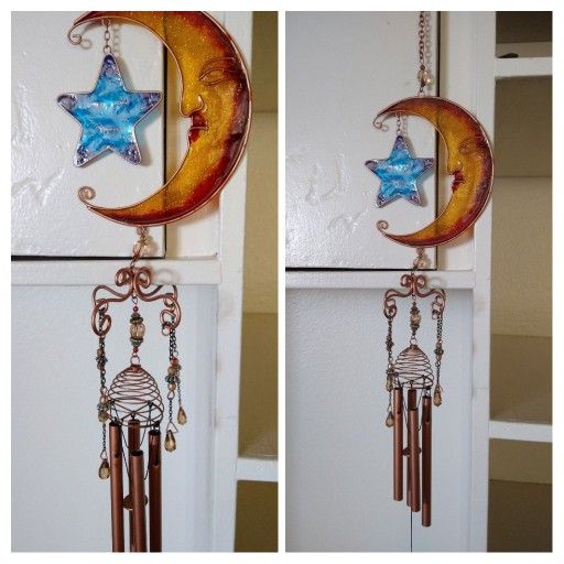 New! Moon and star Wind chime $12