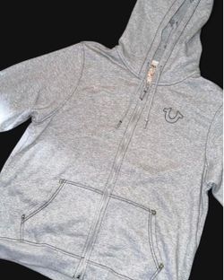 True Religion Grey Zip-Up Hoodie