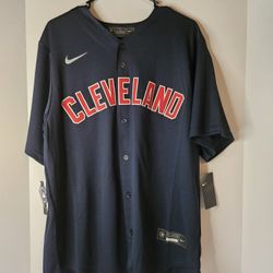 Nike Authentic Cleveland Guardians Baseball Alternate Navy Blue Jersey Men LARGE/ XL/ XXL