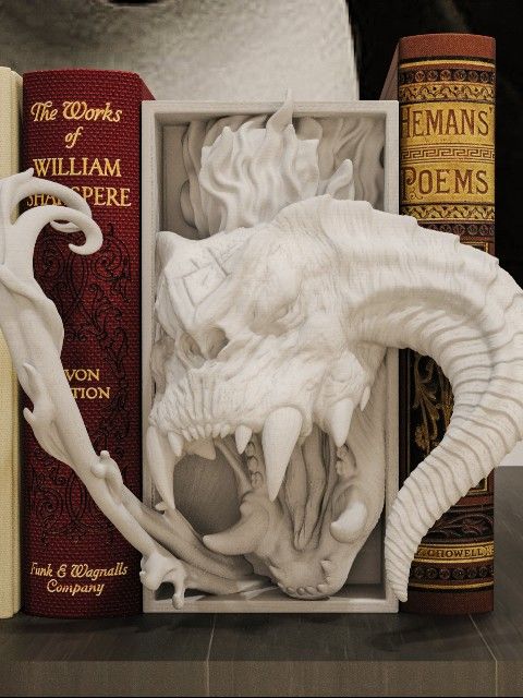 LOTR Lord Of The Rings Balrog Batman Book Nook Bookend Fantasy Horror Decor Literature Halloween