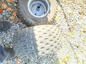Pair Of Rear Tires On Wheel Horse Wheels