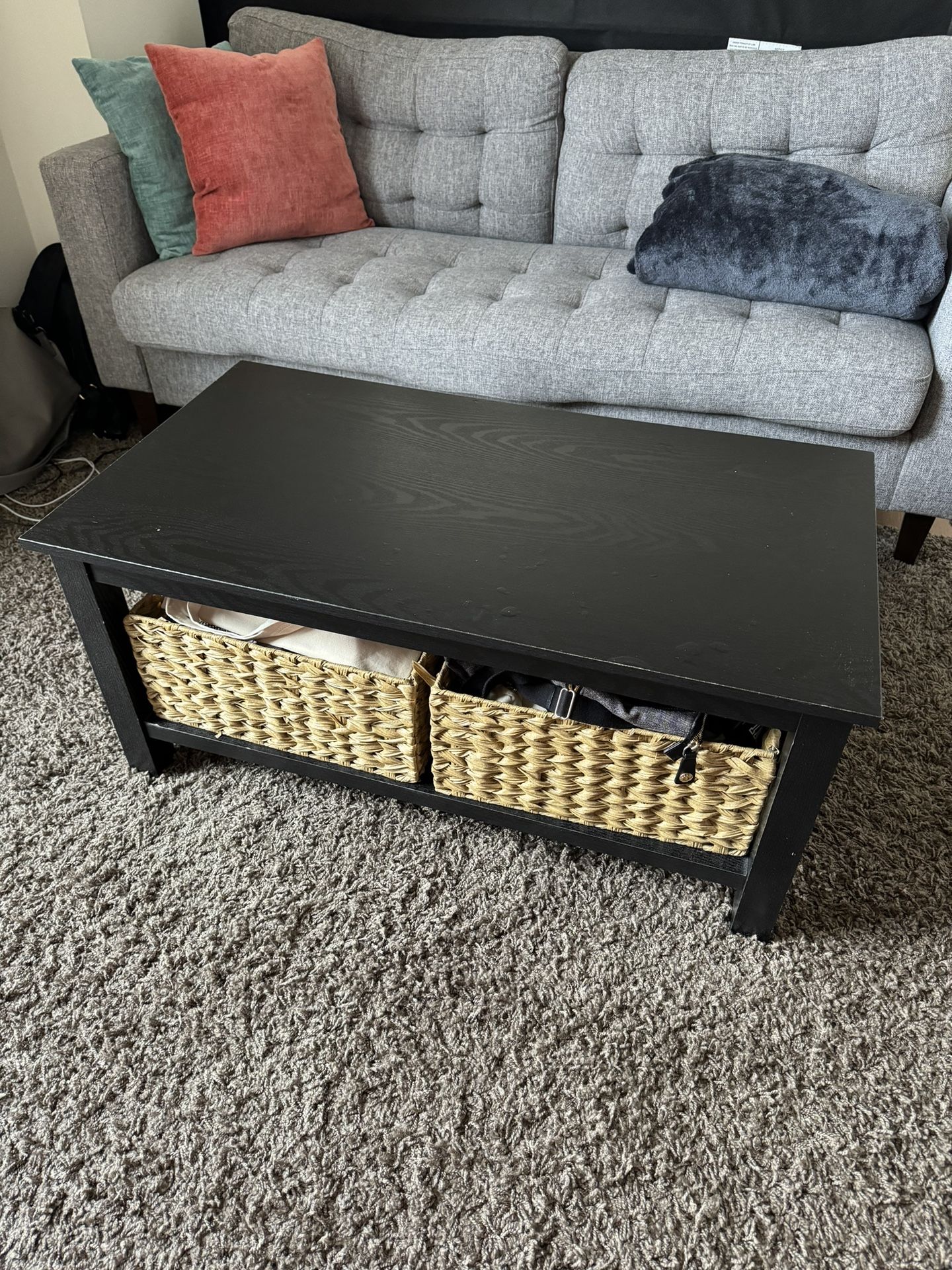 Wooden Coffee Table With Storage Space 