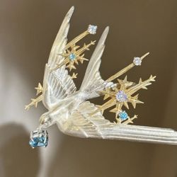 Swallow bird brooch