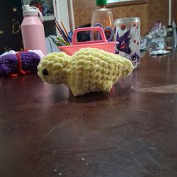 Crochet yellow dinosaur 