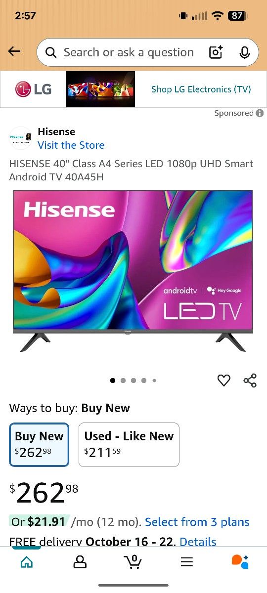 40" LED 1080p HISENSE - NEW IN BOX!