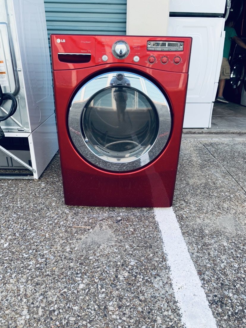 Nice red LG dryer, with warranty, it’s a gas dryer