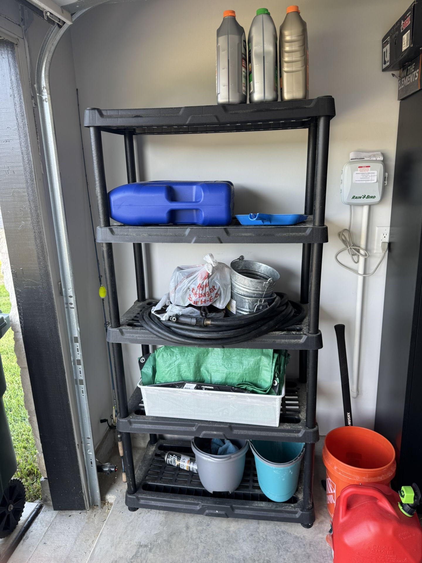 Garage Storage Shelf With Items 