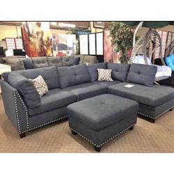 Sectional With Ottoman Available For Immediate Delivery