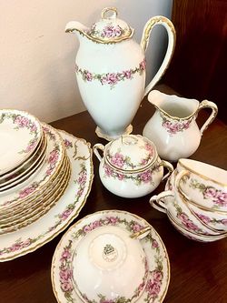 21 Piece Antique Limoges Tea Set Circa 1900 | L&S Limoges | MTR Limoges