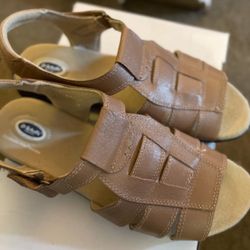 Dr Scholls Brown Leather Sandals