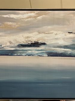 Abstract Coastal Landscape Framed Canvas Art