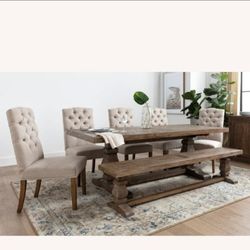 Dining Table With Bench & 4 Chairs 
