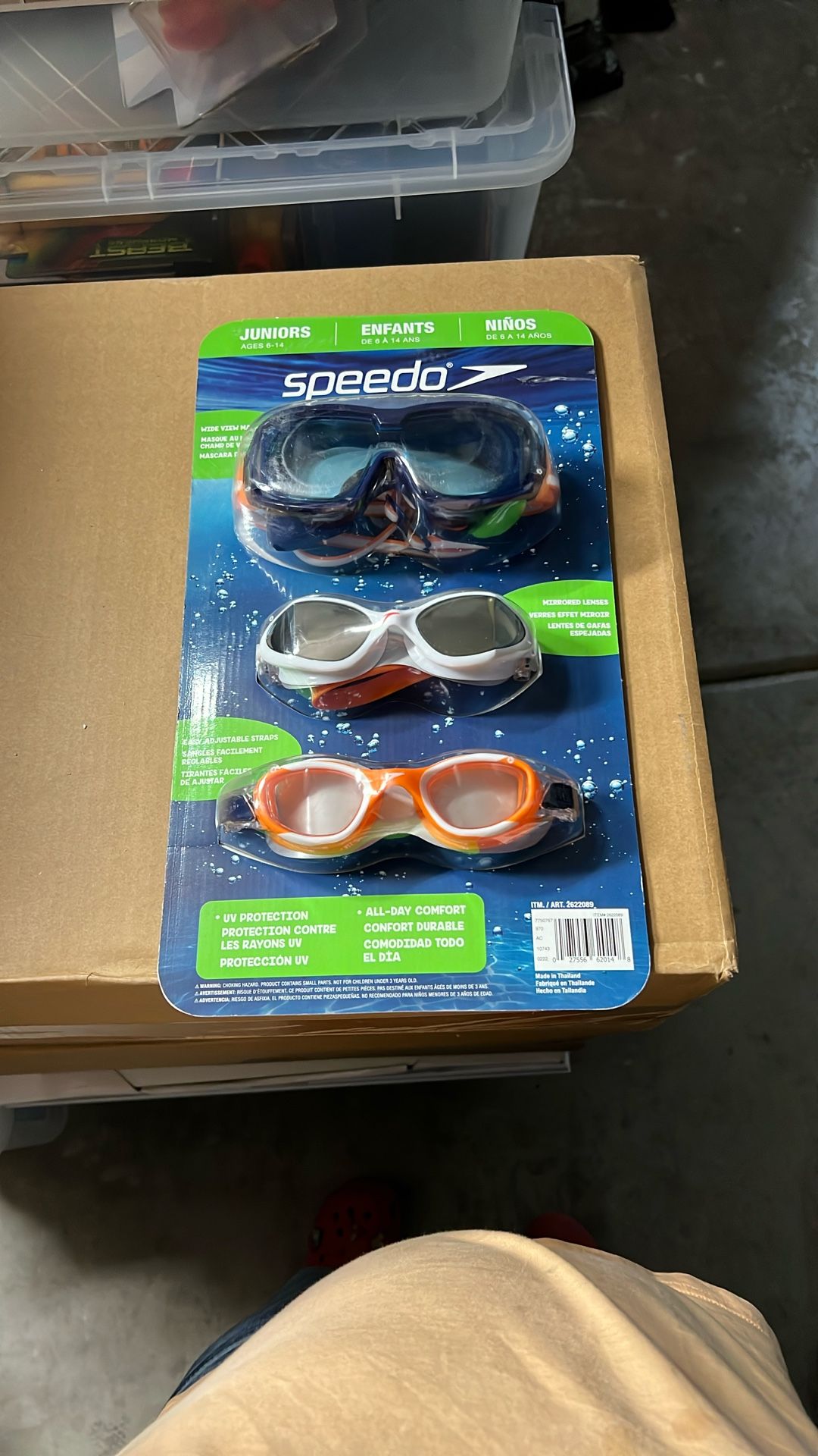 Speedo Junior Swim Goggles 3-Pack, Multi-Color & Shape - Variety Pack