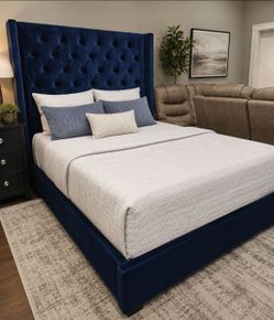 New Blue Queen Bed Frame