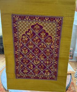 Embroidered Textile Wall Hanging Panel
