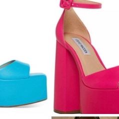 Steve Madden Blue Or Pink Chunky Platform Heels 