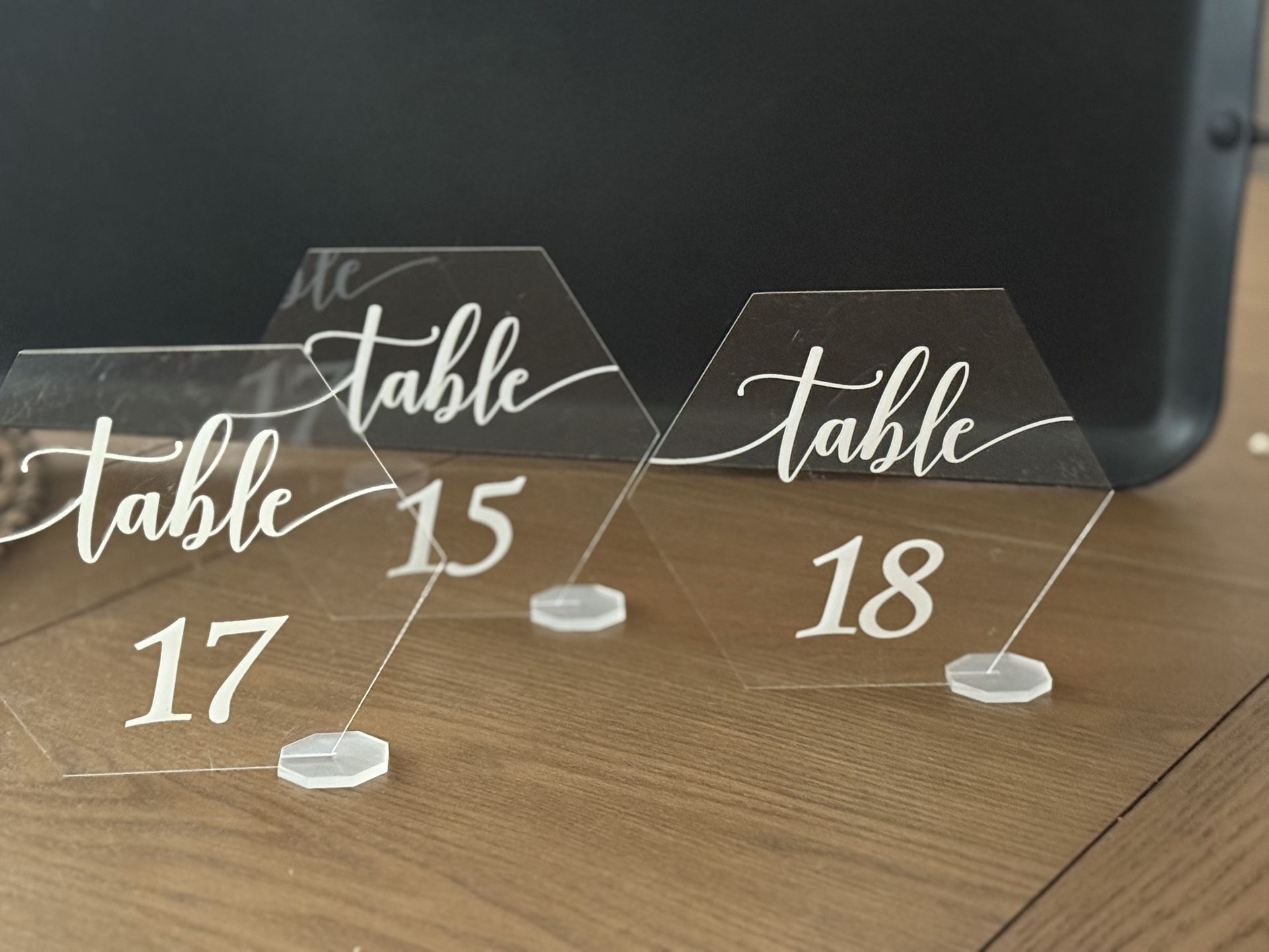 Table Numbers Acrylic Clear