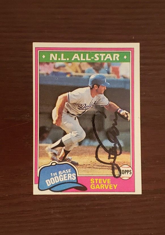 '81 Topps Steve Garvey Autographed Baseball Card