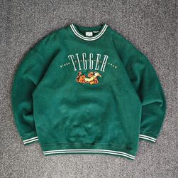 The Disney Store Unisex Tigger the Tiger Pullover Green Sweatshirt Size Medium