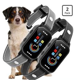 Dog anti bark collar, vibrates and makes noise, not a shock color 2 pack