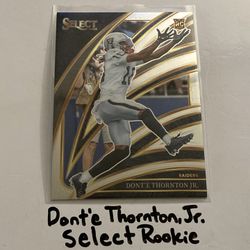 Dont’e Thornton,Jr. Las Vegas Raiders WR Select Rookie Card. 