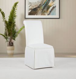 Shawna White Upholstered Skirted Side Chair (Set of 2)