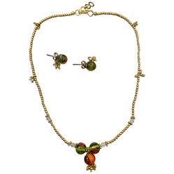 Gold Multi Colored Stone Necklace