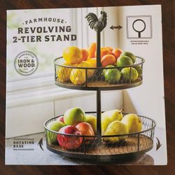 Farmhouse Revolving 2 Tier Stand-NEW