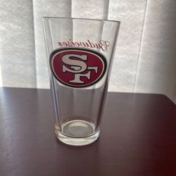 San Francisco 49ers clear drinking glass