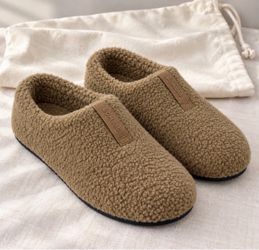 Bombas Sunday Slippers Womens Size 7 Dark Camel Brown Sherpa New With Tags Bag