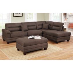 Brown Sectional Sofa With Ottoman 